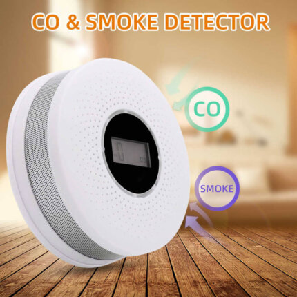 منبه ومستشعر لغازات اكسيد الكربون السامة والدخان بشاشة LCD الجهاز الضروري في كل منزل CO & Smoke Detector Alarm LCD