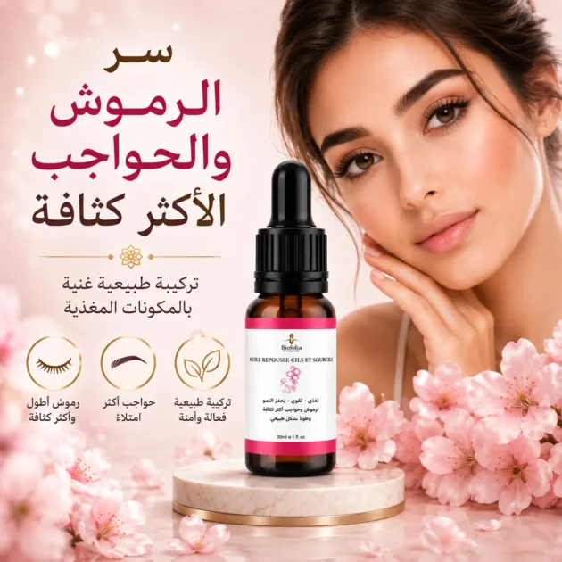 زيت طبيعي لتكثيف وتطويل الرموش والحواجب